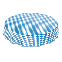 Wachstuch Tischdecke abwaschbare Wachstischdecke Bayerische Raute Oktoberfest Tischdecke Rund 100cm eingefasst