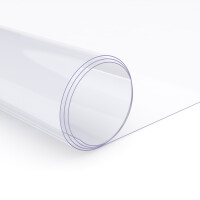 Tischschutzfolie Glasklarfolie Transparent PVC 0,5 mm Stark Meterware abwischbar 10m x 140cm