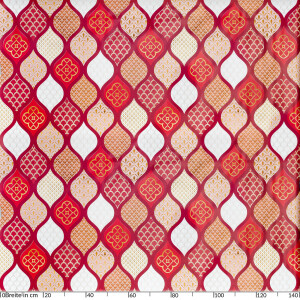 Abwaschbare Wachstuch Tischdecke Wachstischdecke Gartentischdecke Gold Rot Weiss Crochet