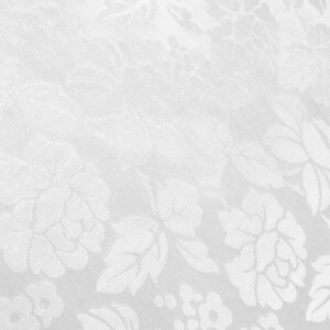 Weiß Blumen Einfarbig Reliefdruck 280x140cm Wachstuch Tischdecke eingefasst