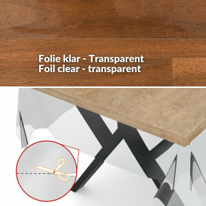 Klara Tischschutz Tischdecke 180x140 cm Transparent PVCmit Saum
