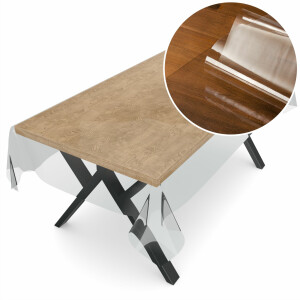 Klara Tischschutz Tischdecke 220x140 cm Transparent PVCmit Saum