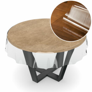 Klara Tischschutz Tischdecke Rund 120 cm Transparent PVC mit Saum
