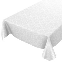 Wachstuch Tischdecke abwaschbar Wachstuchtischdecke Weiß Blumen Einfarbig Reliefdruck