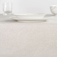 Premium Stofftischdecke Baumwolle Uni Grau Beige Hell Tischdecke abwaschbar Mitteldecke