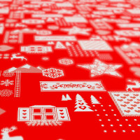 abwaschbare Tischdecke Weihnachten Weihnachtsstimmung Rot  Wachstuch Wachstuchtischdecke