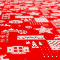 abwaschbare Tischdecke Weihnachten Weihnachtsstimmung Rot  Wachstuch Wachstuchtischdecke
