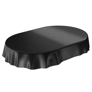 Uni Schwarz Einfarbig Oval 200x140cm Wachstuch Tischdecke