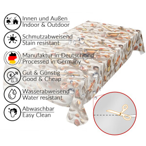 Wachstuch Wachstuchtischdecke Sand Strand Muscheln Fotoprint abwaschbare Tischdecke 120x140cm