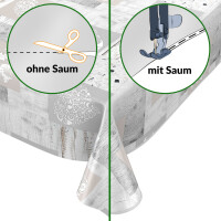 Wachstuch Tischdecke abwaschbar pflegeleicht Gartentischdecke Holzmotiv Grau
