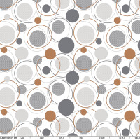 Tischdecke abwaschbar Wachstuch Geometrie Kreise Weißgrau 140x220 cm mit Saum