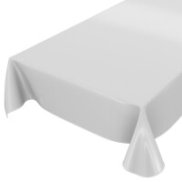 Uni Hellgrau Einfarbig 160x140cm Wachstuch Tischdecke eingefasst