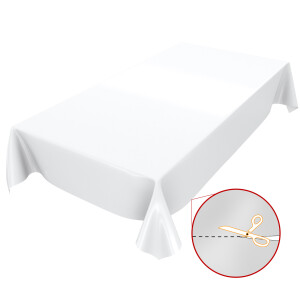 Uni Weiß Einfarbig 180x140cm Wachstuch Tischdecke