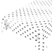 Tischdecke abwaschbar Wachstuch Punkte Tupfen Silber 140x180 cm