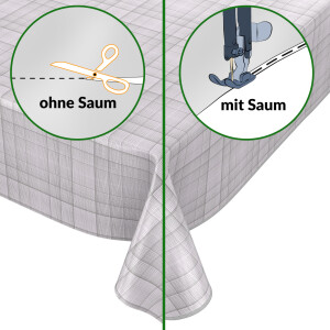 Wachstuch Tischdecke abwaschbar Wachstischdecke Gartentischdecke Karo Liniert Grau