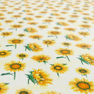 Tischdecke abwaschbar Wachstuch Sonnenblumen Gelb 140x160 cm