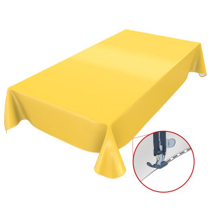 Uni Gelb Einfarbig 260x140cm Wachstuch Tischdecke eingefasst