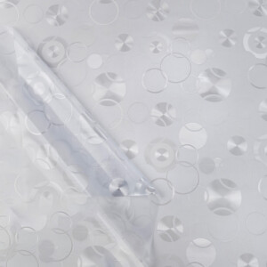 Tischdecke abwaschbar PVC Folie Kreise 0,2 mm Halb-Transparent 140x140 cm
