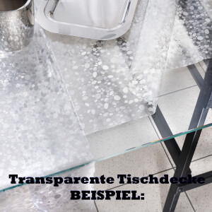 Tischdecke abwaschbar PVC Folie Kreise 0,2 mm Halb-Transparent 140x140 cm