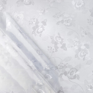 Tischdecke abwaschbar PVC Folie Blumen 0,2 mm Halb-Transparent 140x180 cm