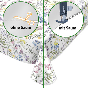 Wachstuch Tischdecke abwaschbar Wachstischdecke Gartentischdecke  Blumenfeld Bunt