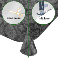 Wachstuch Tischdecke abwaschbar Wachstischdecke Gartentischdecke Barock Rankenmuster Anthrazit