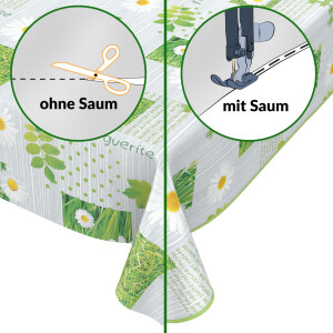 Wachstuch Tischdecke abwaschbar Wachstischdecke Gartentischdecke Karo Kamille Grün