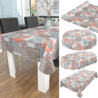 Wachstuch Tischdecke abwaschbar Wachstischdecke Gartentischdecke Holzoptik Patchwork Retro