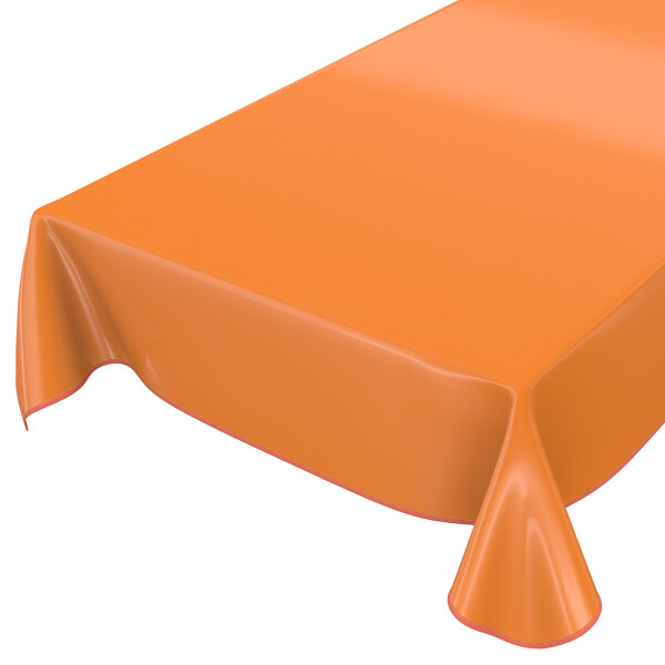 Uni Orange Einfarbig 120x140cm Wachstuch Tischdecke eingefasst