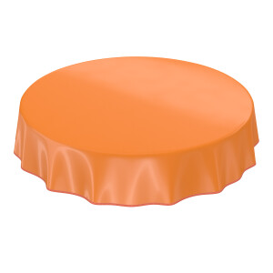 Uni Orange Einfarbig Rund 140cm Wachstuch Tischdecke eingefasst