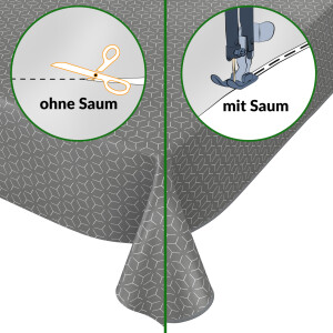 Wachstuch Tischdecke abwaschbar Wachstischdecke Gartentischdecke Symmetrie Anthrazit