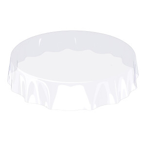 Tischdecke abwaschbar PVC Folie Durchsichtig 0,3 mm Klar Transparent Rund 140 cm