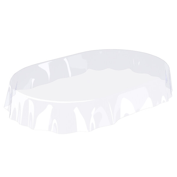 Tischdecke abwaschbar PVC Folie Durchsichtig 0,3 mm Klar Transparent Oval 140x180 cm