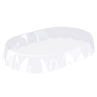 Tischdecke abwaschbar PVC Folie Durchsichtig 0,3 mm Klar Transparent Oval 140x180 cm