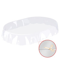 Tischdecke abwaschbar PVC Folie Durchsichtig 0,3 mm Klar Transparent Oval 140x180 cm