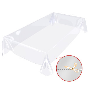 Tischdecke abwaschbar PVC Folie Durchsichtig 0,3 mm Klar Transparent 140x300 cm