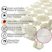 Wachstuch Tischdecke abwaschbar pflegeleicht Wachstischdecke Organik Ornament Beige