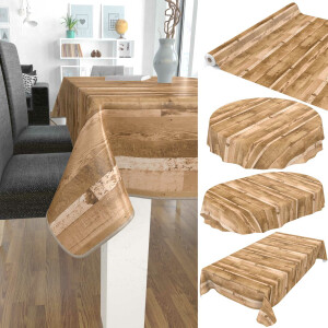 Wachstuch Tischdecke abwaschbar pflegeleicht Wachstischdecke Holzoptik Beige