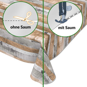 Wachstuch Tischdecke abwaschbar Wachstischdecke Holzoptik Wood Mehrfarbig