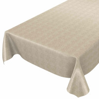 Wachstuchtischdecke Tischdecke abwaschbar Gartentischdecke Leinenoptik in Beige 100x140cm