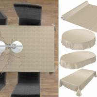 Wachstuchtischdecke Tischdecke abwaschbar Gartentischdecke Leinenoptik in Beige 100x140cm