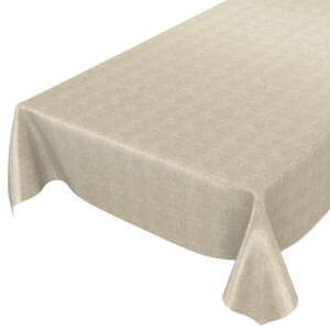 Wachstuchtischdecke Tischdecke abwaschbar Gartentischdecke Leinenoptik in Beige 140x140cm