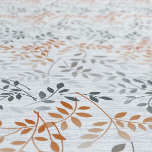 Tischdecke Wachstuch Blätter Silber 140x220 cm pflegeleicht