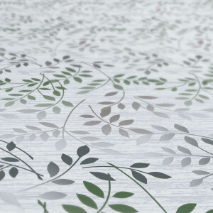 Tischdecke Wachstuch Blätter Silber 140x220 cm pflegeleicht