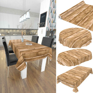 Wachstuch Tischdecke abwaschbar pflegeleicht Wachstischdecke Holzoptik Beige