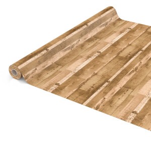 Tischdecke Wachstuch Holz Industrie Brett Industry Beige 140x500 cm pflegeleicht
