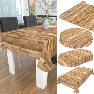 Tischdecke Wachstuch Holz Industrie Brett Industry Beige Breite 140 cm und Länge 20 meter pflegeleicht
