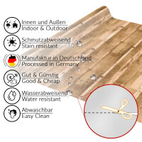 Tischdecke Wachstuch Holz Industrie Brett Industry Beige Breite 140 cm und Länge 20 meter pflegeleicht