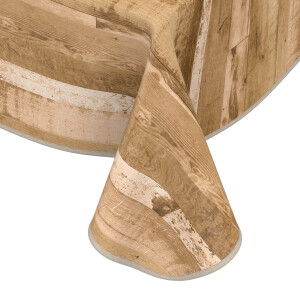 Tischdecke Wachstuch Holz Industrie Brett Industry Beige 140x100 cm mit Saum pflegeleicht