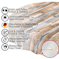 Tischdecke Wachstuch Holz Industrie Brett Industry Mehrfarbig Rund 140 cm pflegeleicht